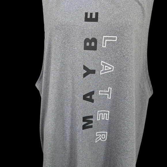 SHEIN Gray Muscle Tee with Bold Print Size 2XL - Picture 2 of 5